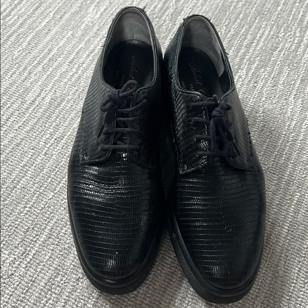 Robert Clergerie Platform Black Leather Shoe